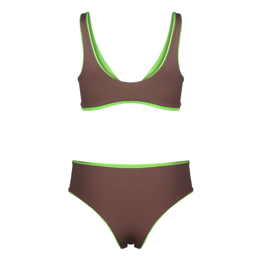 Bikini Deportivo Tiro Alto Verde Neón 