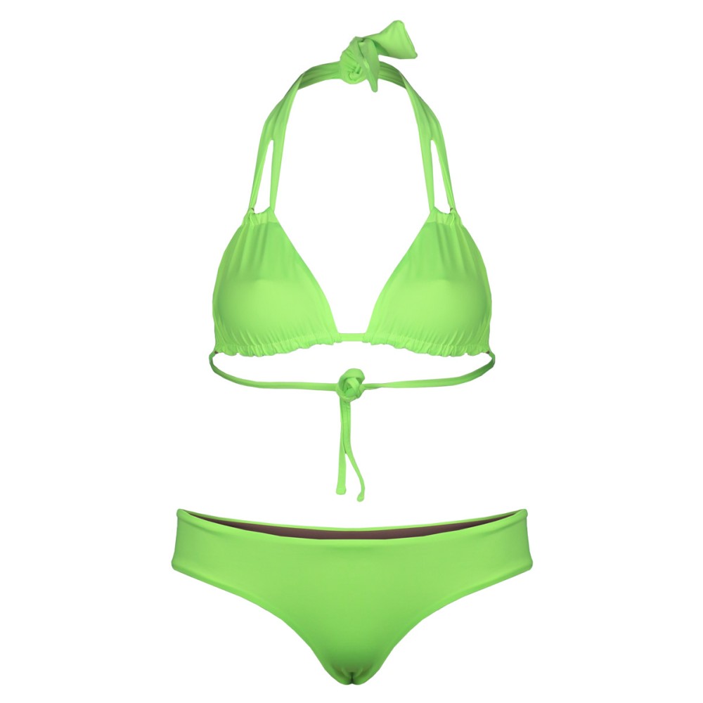 Bikini Tira Doble Clásico Verde Neón 