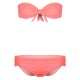 Bikini Strapless Pliegues Mandarina Neón