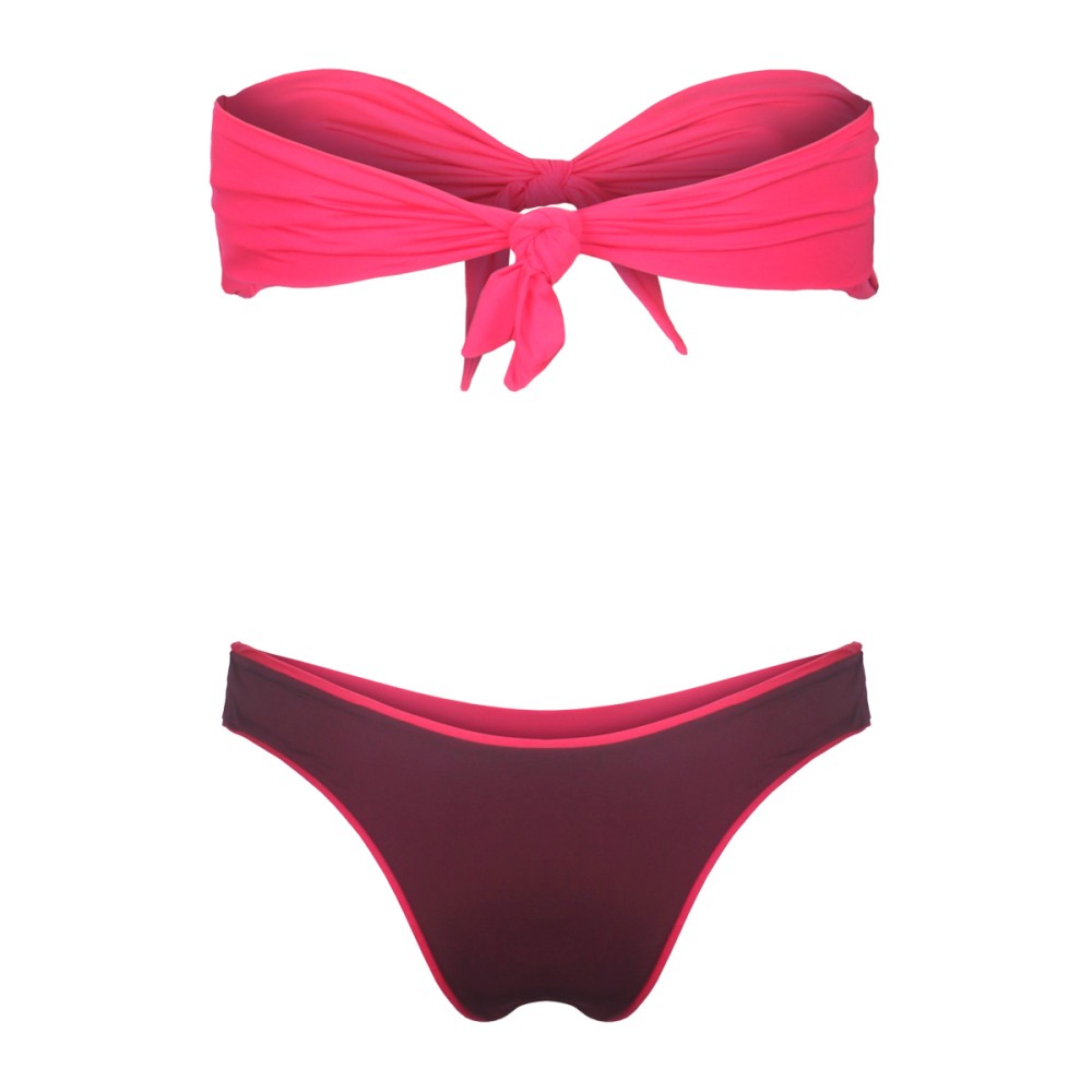 Bikini Strapless Ochentero Vinotinto