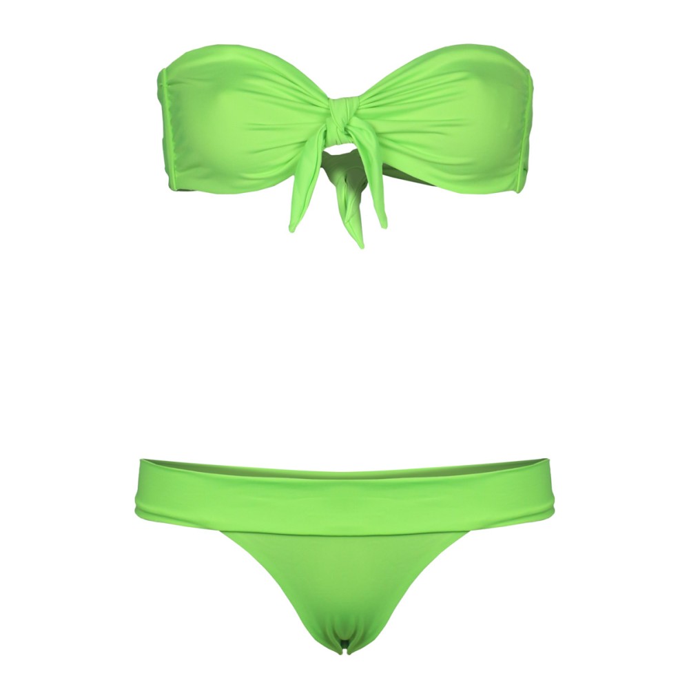 Bikini Strapless Verde Neón